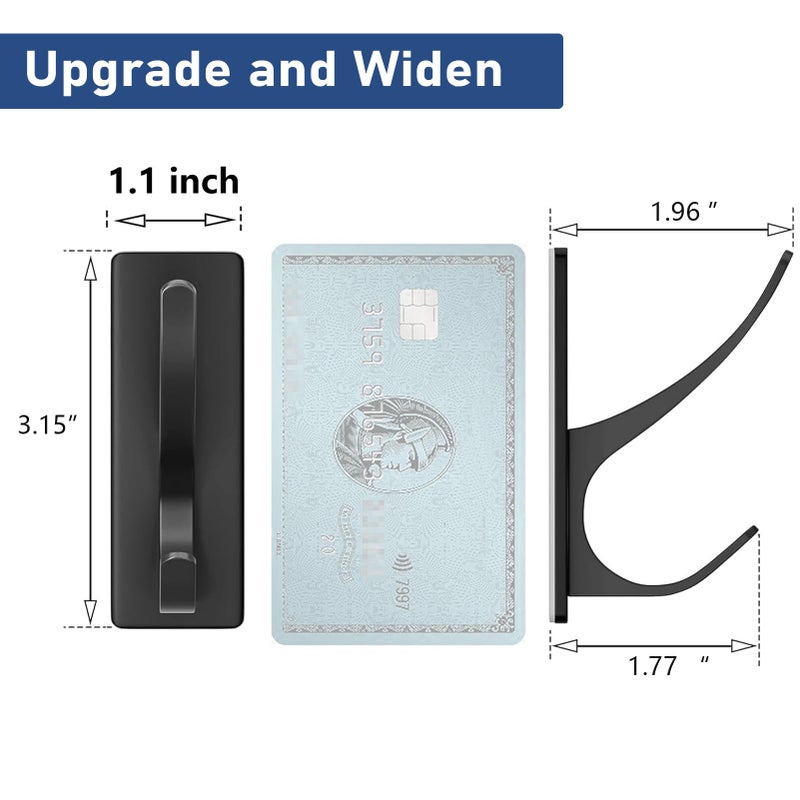 خطافات معطف ذاتية اللصق من بيكبيف للتعليق، خطاف جدار مزدوج من الفولاذ المقاوم للصدأ شديد التحمل للمنشفة، حقيبة الظهر، القبعة، شماعة معدنية قوية للحمام، غرفة النوم، الباب، مثبت على الحائط، 10 عبوات، أسود مطفي - Image 3